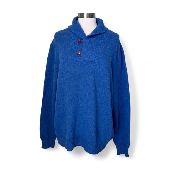 NEW J McLaughlin Men’s Shawl Collar Buttons Wool Blend Grandpa Pullover Sweater - Picture 1 of 16